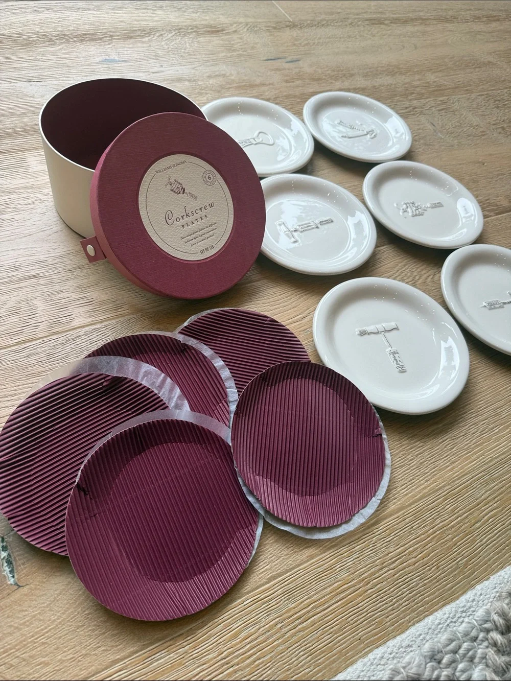 Williams Sonoma Cream Ceramic Appetizer  Plates- Set of 6